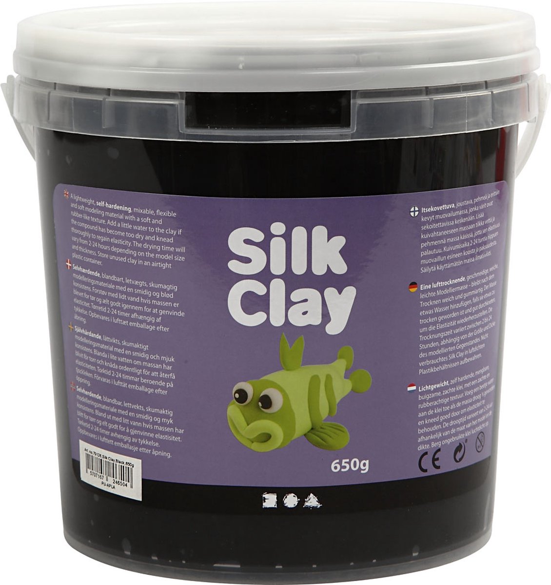 Argile Silk ®, noire, 650 gr 1 seau