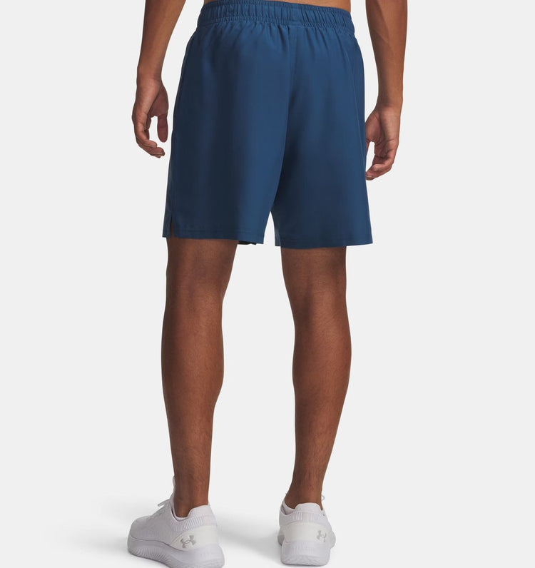 Under Armour ua tech woven wordmark short-blu pantalon de sport pour hommes - wham bleu - blanc