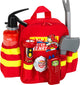 Sac à dos des pompiers Klein Toys - 28x25x8,5 cm - incl. accessoires, bretelles réglables et grande ouverture pour un emballage et un rangement faciles - rouge jaune