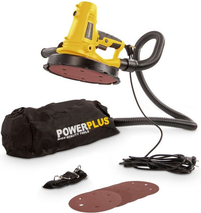 Ponceuse électrique longue portée Powerplus powx0478 - ponceuse mur-plafond 1220w - papier de verre ø225mm - 2300min-1 - avec 8 acc.
