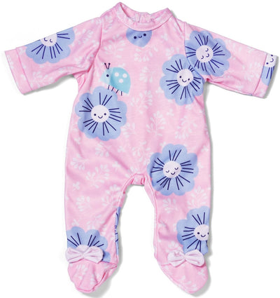 Barboteuse Baby born rose à fleurs (43 cm)