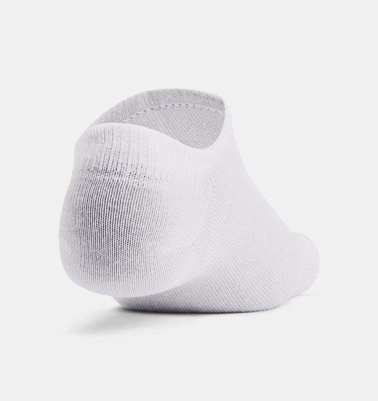 Under armour ua essential no show 6pk chaussettes de sport unisexes - blanc - gris