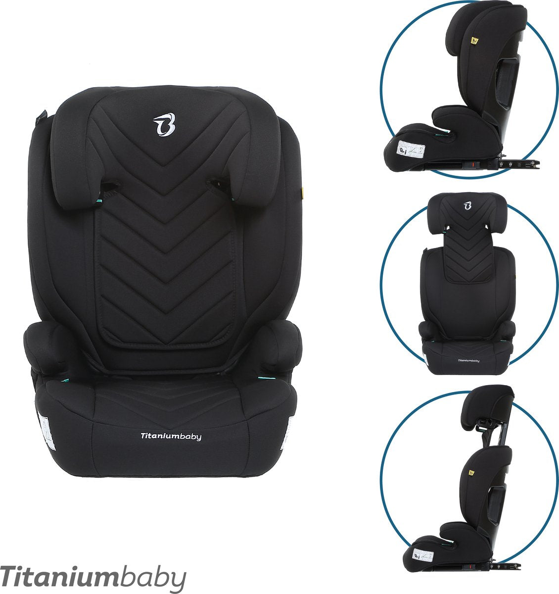 Siège auto bébé titane bébé titane vidar avec isofix i-size (r129) noir
