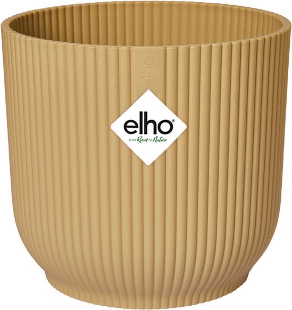 Elho vibesfold round 14 - pot de fleur d'intérieur - 100% plastique recyclé - ø 14,1 x h 12,9 cm - jaune beurre