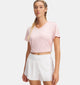 T-shirt de sport à manches courtes Under Armour Tech V-Twist pour femmes - rose