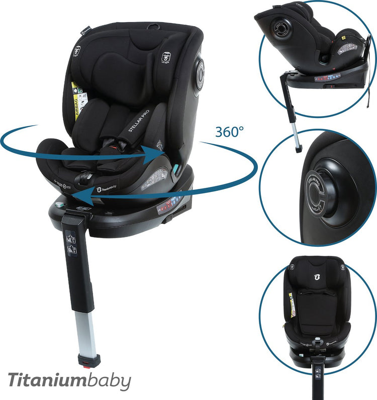 Titanium baby Titanium Baby Stellar Pro i-size rotatif à 360 degrés noir