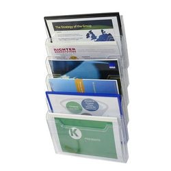 Porte-brochures mural exacompta a4 6 compartiments transparent
