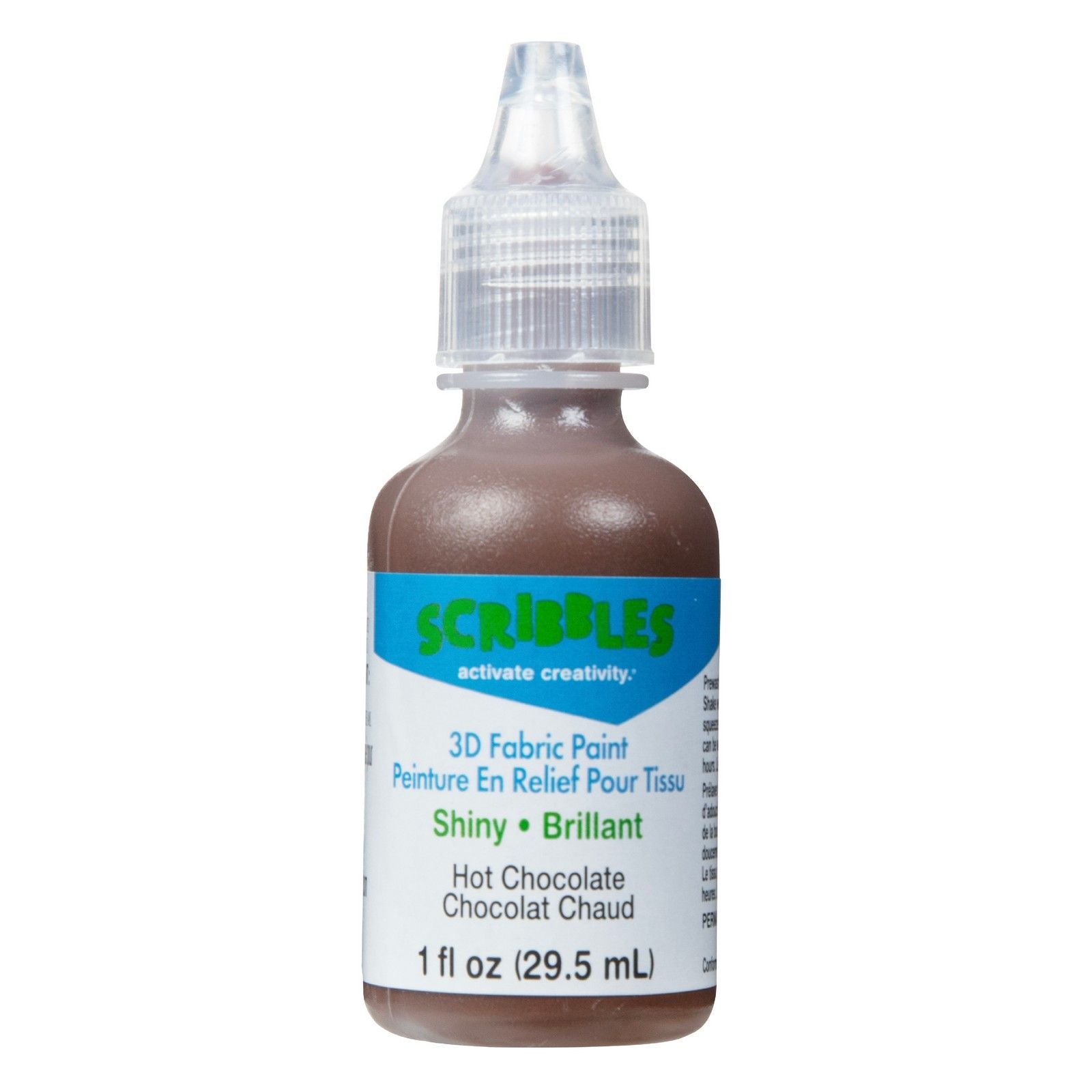 Scribbles • Peinture textile 3D brillante 29,5 ml chocolat chaud
