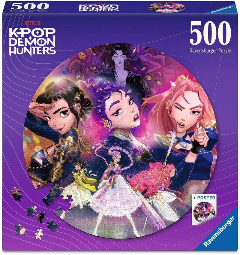 Ravensburger - puzzle - chasseurs de démons kpop - puzzle rond 500 pièces