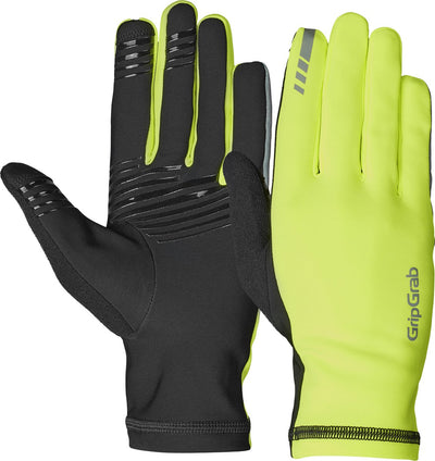 Gripgrab - insulator 2 gants de cyclisme haute visibilité printemps automne thermo à doigts longs sans rembourrage - jaune haute visibilité - unisexe - taille l