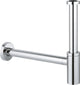 Siphon design universel Grohe 1 1 4 avec tuyau mural et rosace chromée