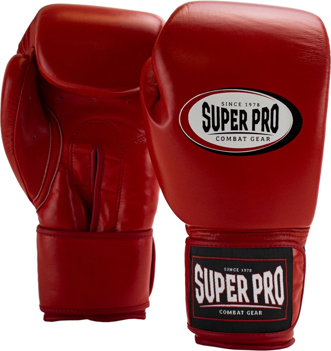Super pro combat gear thai-pro cuir (thai) gants de boxe rouge 16oz