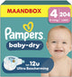 Pampers baby-dry taille 4 - 204 couches - 9kg-14kg - boîte mensuelle