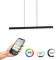 Lampe suspendue intelligente Eglo connect.z simolaris-z - 122 cm - noir - lumière blanche rgb réglable - dimmable - zigbee