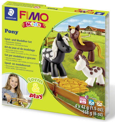 Fimo kids 8034 - pâte à modeler durcissant au four - kit de jeu de forme poney