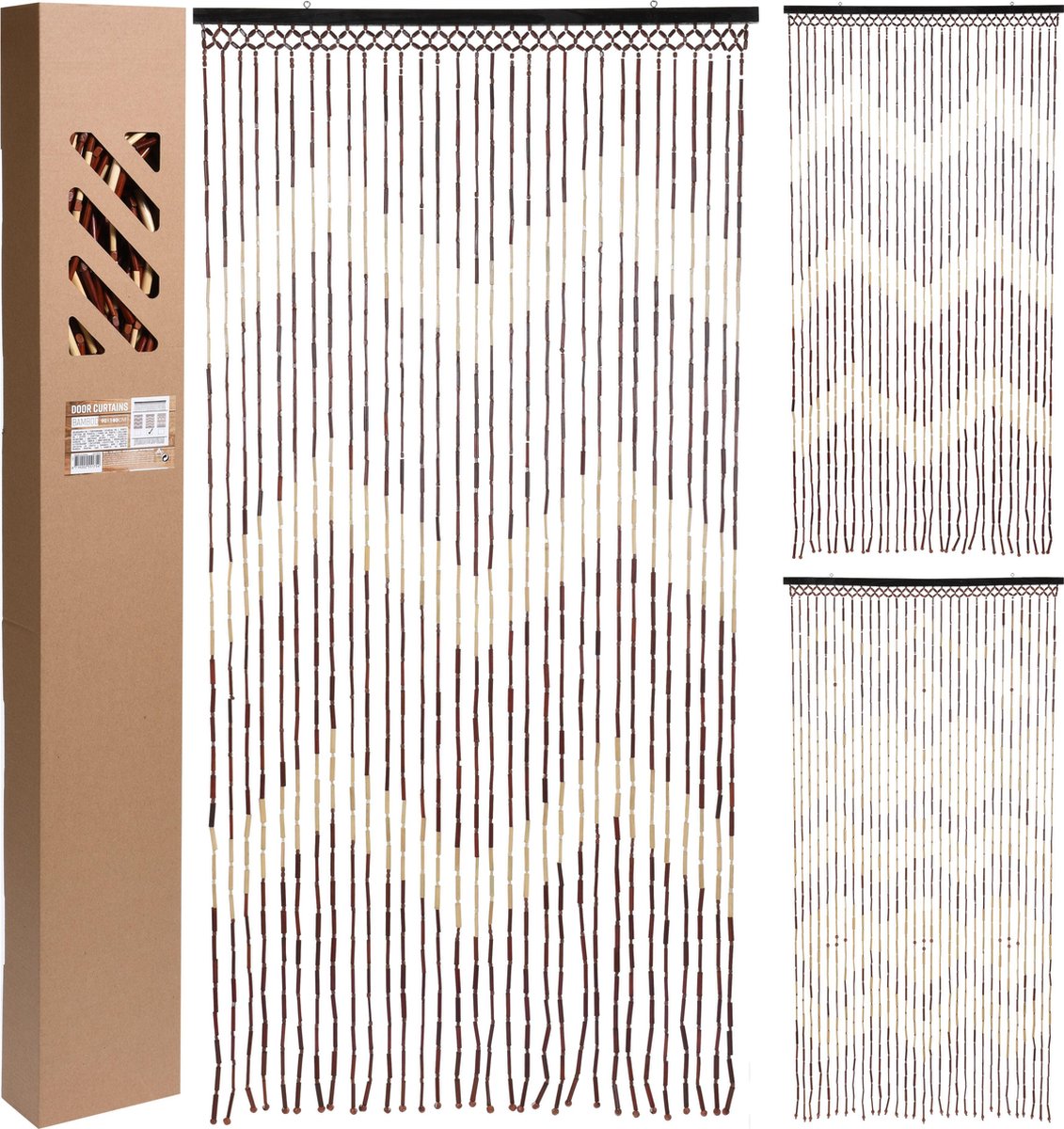 Rideau sans marque sans marque h s collection porte extérieure bambou 90 x 180 cm