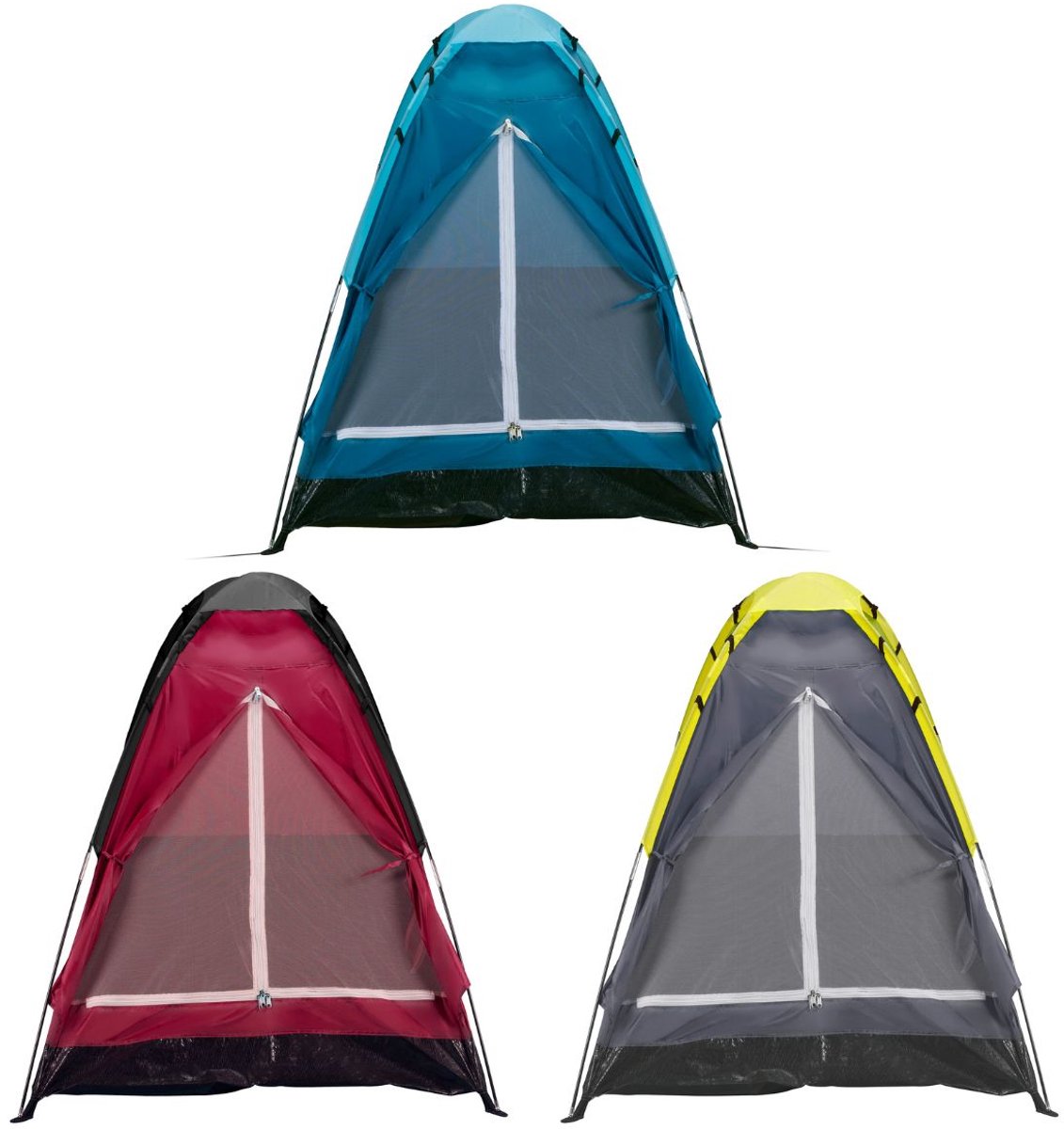 Tente dôme Camp Active - Tente 1 personne - Tente légère avec sac de transport et ventilation en maille - 200 x 100 x 100 cm - Couleurs assorties