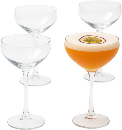 Ensemble de verres à cocktail Alpina 4 pièces 24cl - verre à cocktail pour fêtes et cocktails - ensemble de verres pour cocktails et apéritifs - comprenant expresso et pornstar martini - verre transparent - passe au lave-vaisselle
