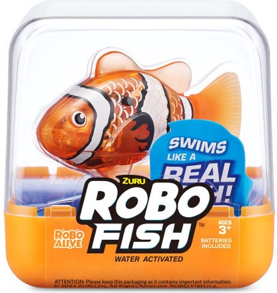 Zuru - robo vivant - robot animal de compagnie - poisson poisson - orange