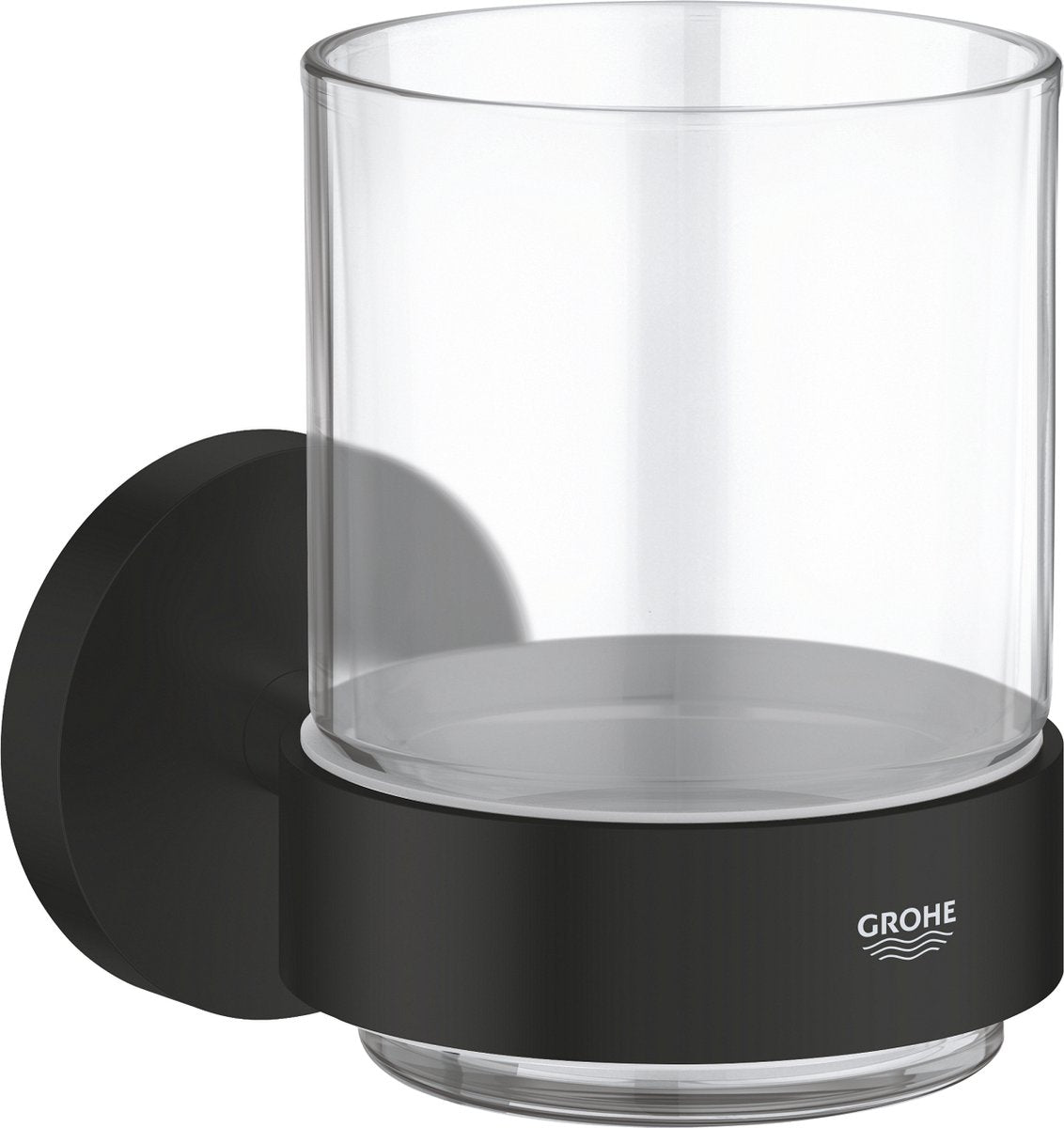 Grohe quickfix start verre avec support - verre métal - noir mat