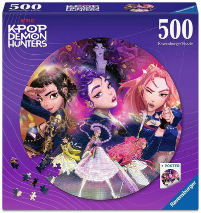 Ravensburger - puzzle - chasseurs de démons kpop - puzzle rond 500 pièces
