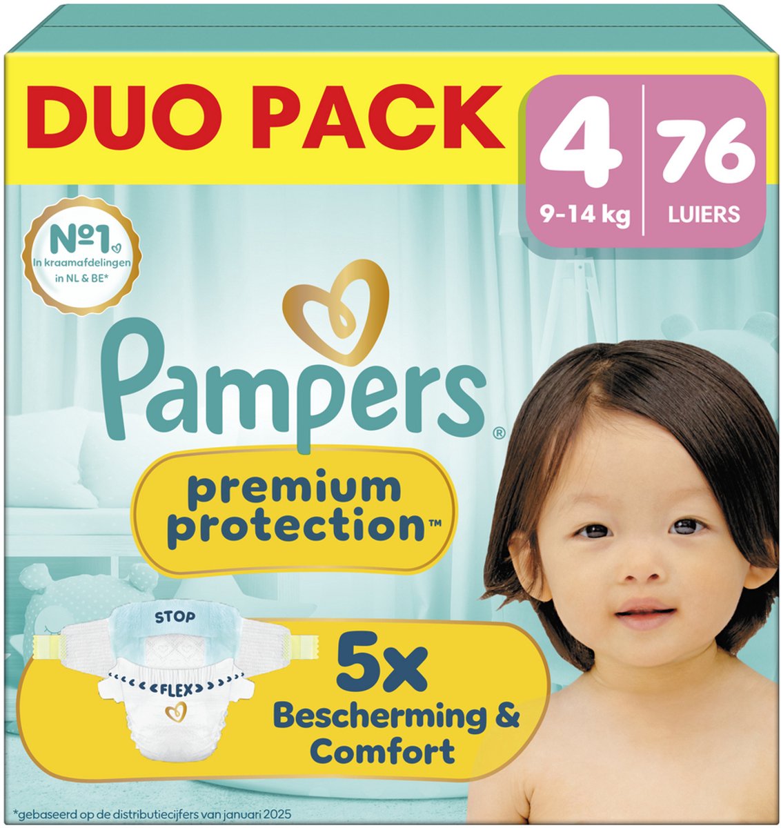 Pampers protection premium taille 4 - 76 couches - 9kg-14kg