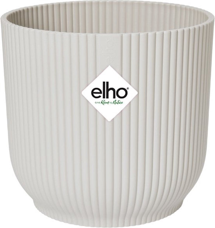 Elho vibesfold round 16 - pot de fleur d'intérieur - 100% plastique recyclé - ø 16,1 x h 14,8 cm - blanc soie