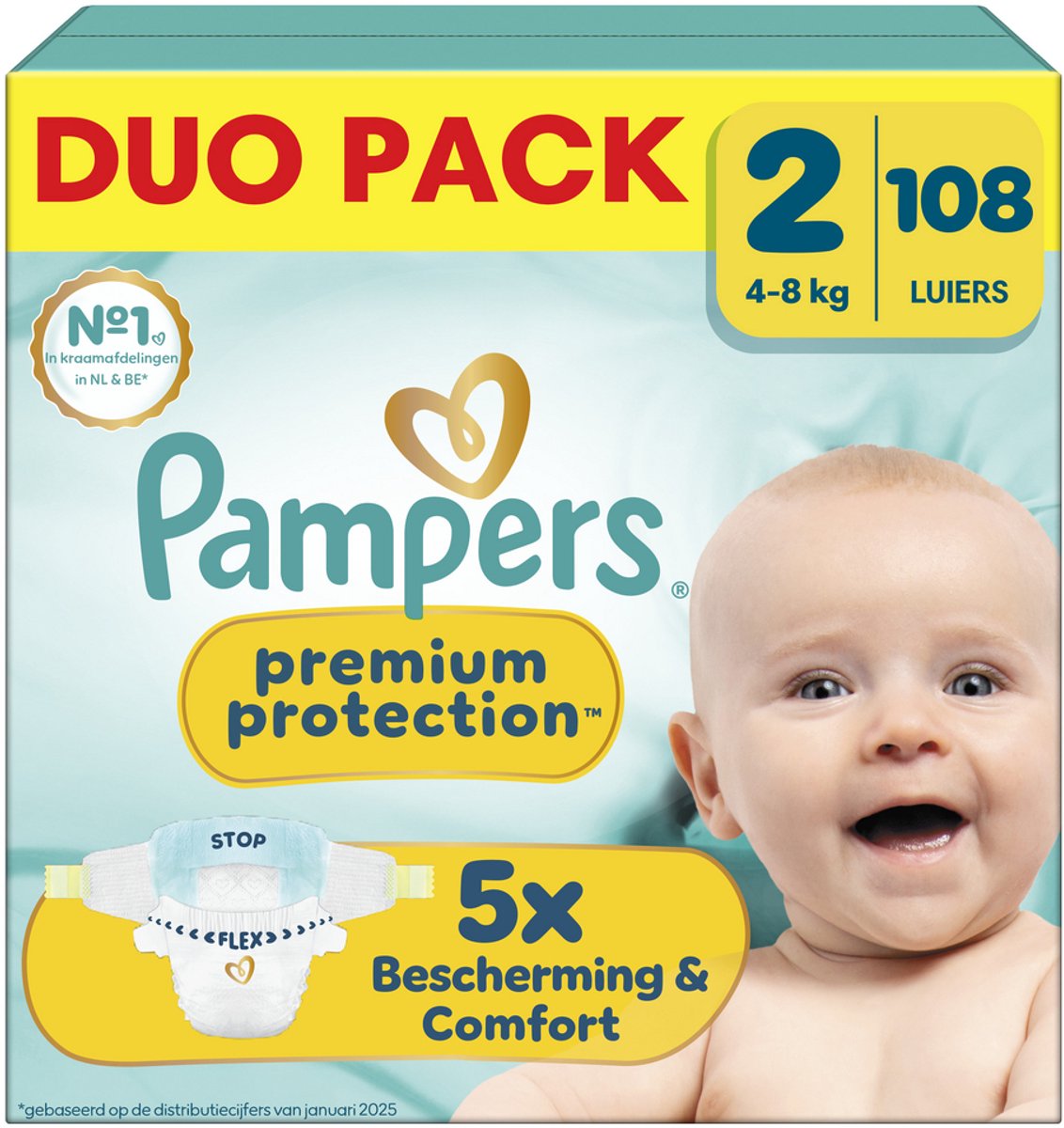 Pampers protection premium taille 2 - 108 couches - 4kg-8kg
