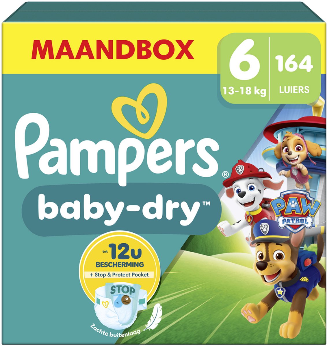 Pampers baby-dry Paw Patrol édition taille 6, 164 couches, 13kg-18kg