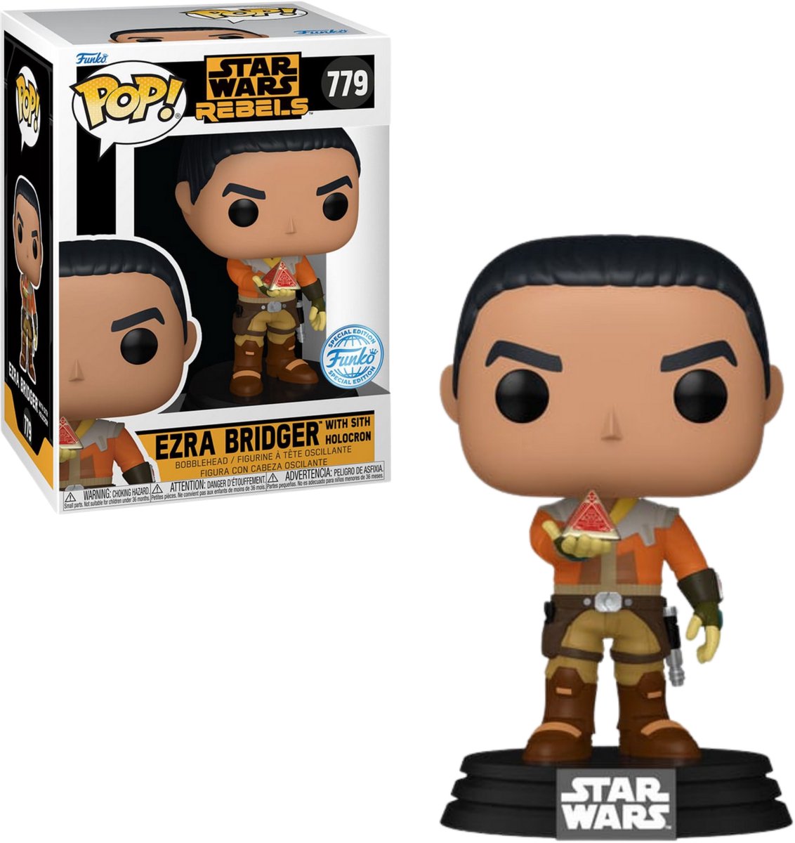 Funko-pop ! Ezra Bridger avec Sith Holocron 779 Star Wars Rebels exclusif
