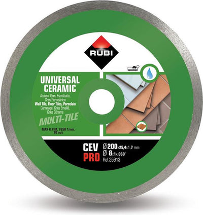 Rubi cev pro - lame de scie diamantée - ø 200 x 25,4 mm - pour carreaux de céramique - finition fine