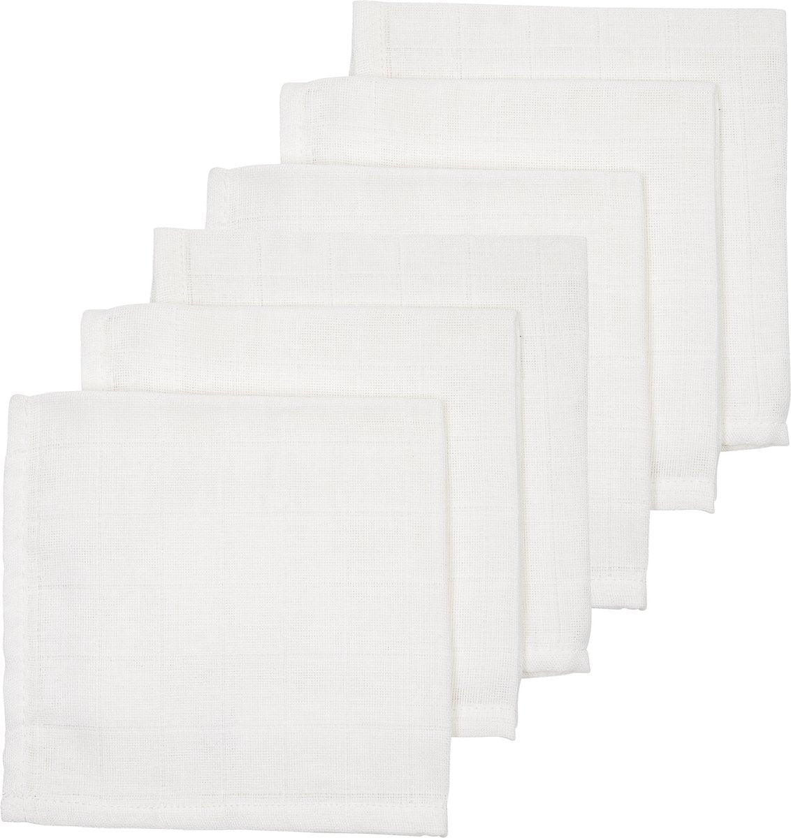 Lingettes visage Meyco baby uni - pack de 6 - hydrophiles - blanc - 30x30cm