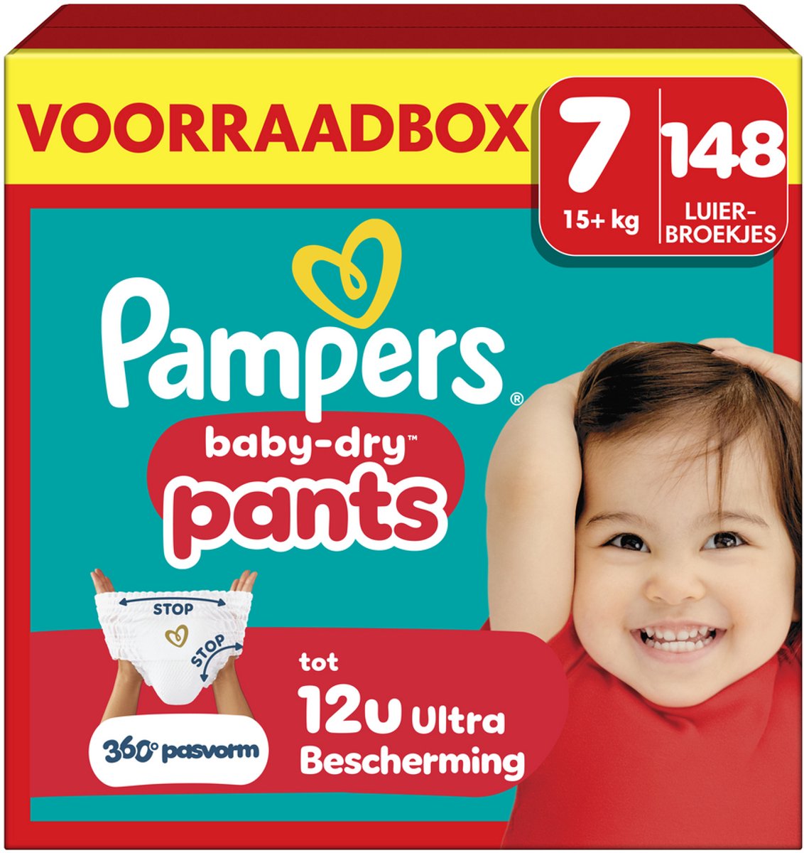 Pantalons Pampers baby-dry taille 7 - 148 pantalons à couches - 15kg+ - boîte de rangement