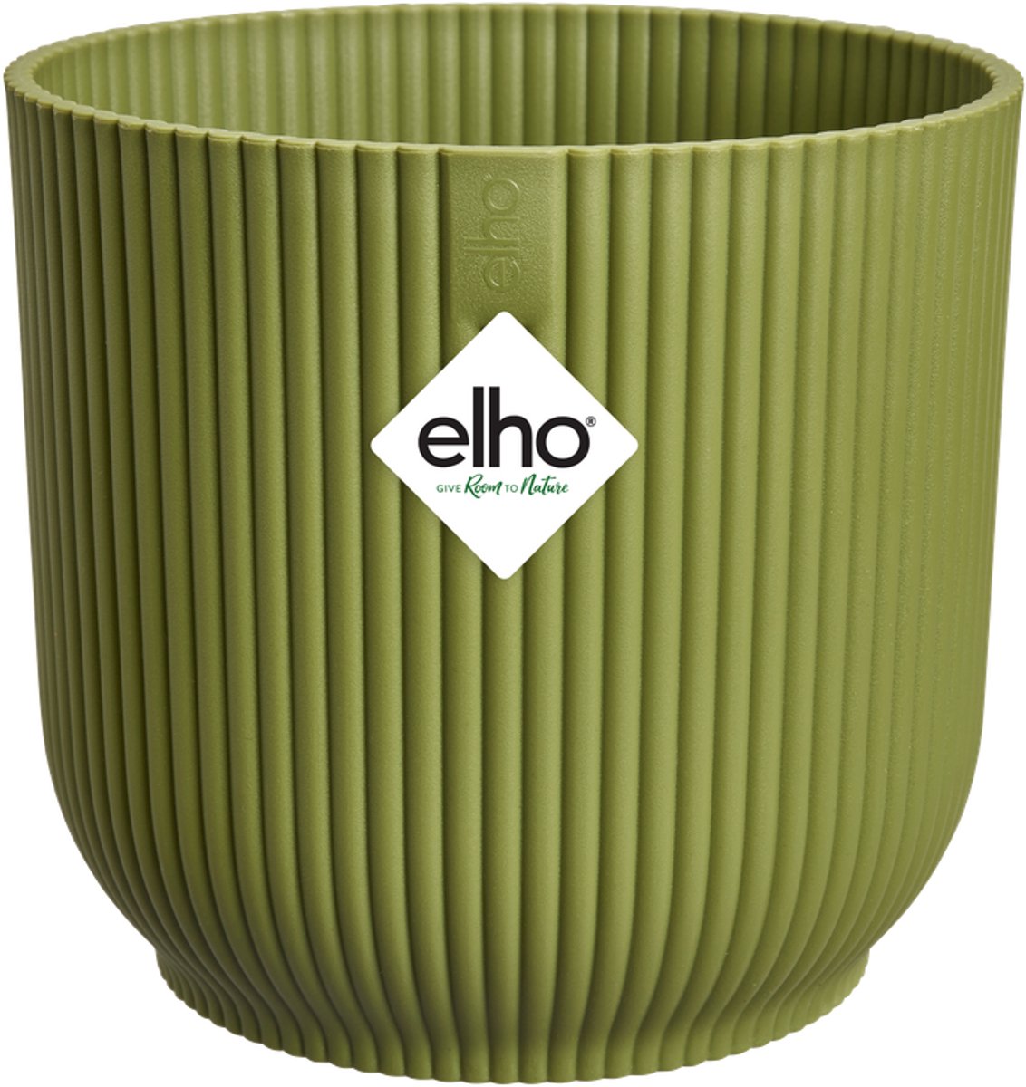 Elho vibesfold round 22 - pot de fleur d'intérieur - 100% plastique recyclé - ø 22,0 x h 20,2 cm - vert fougère