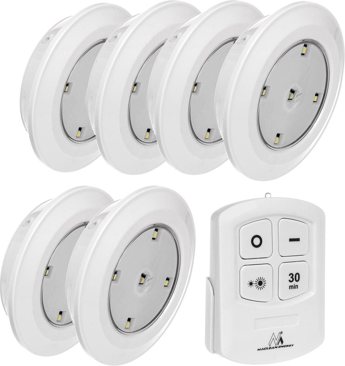 Maclean - Set d'éclairage LED de 6 pièces + télécommande