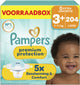 Pampers premium protection taille 3+ - 204 couches - 7kg-11kg - boîte de rangement