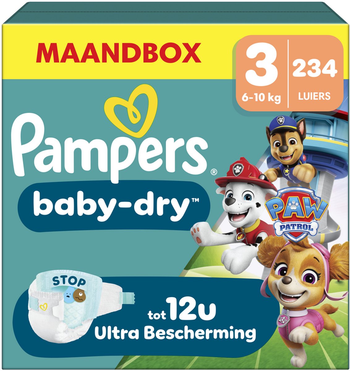 Pampers baby-dry Paw Patrol édition taille 3, 234 couches, 6kg-10kg