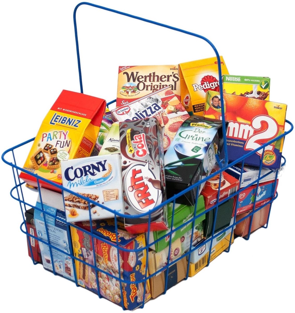 Panier à provisions en métal Tanner avec articles de courses