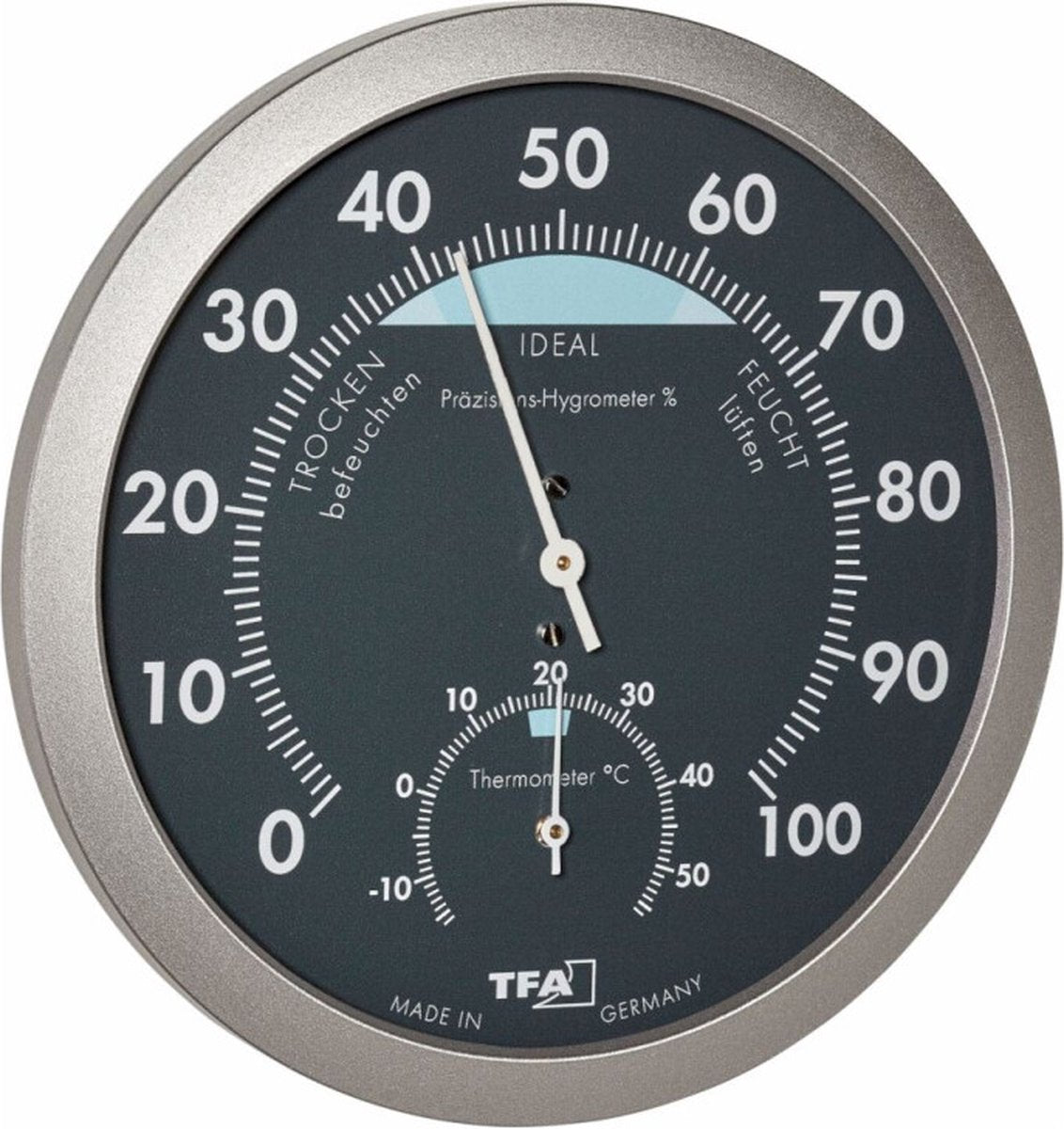 Tfa dostmann 45.2043.51 45.2043.51 thermo et hygromètre anthracite, argent