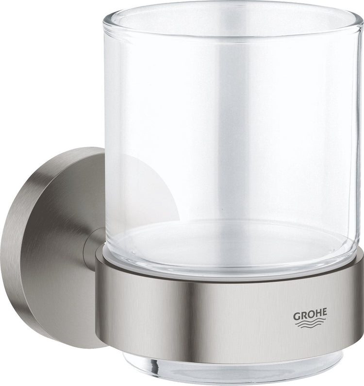 Verre Grohe Start avec support - supersteel (aspect acier inoxydable)