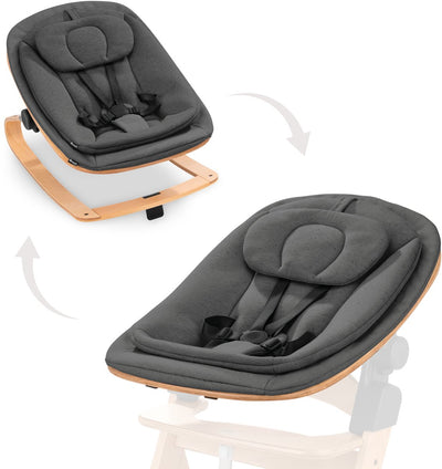 Hauck chaise haute transat eco - chaise à bascule 3 en 1 - dès la naissance - gris foncé