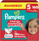 Pantalons à couches Pampers baby-dry taille 5 - 160 pantalons à couches - 11kg-17kg - boîte mensuelle