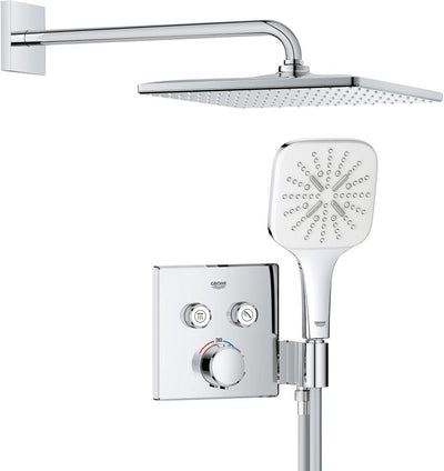 Douche encastrable Grohe Precision Smartcontrol - économie d'eau - panneau de commande carré - chrome
