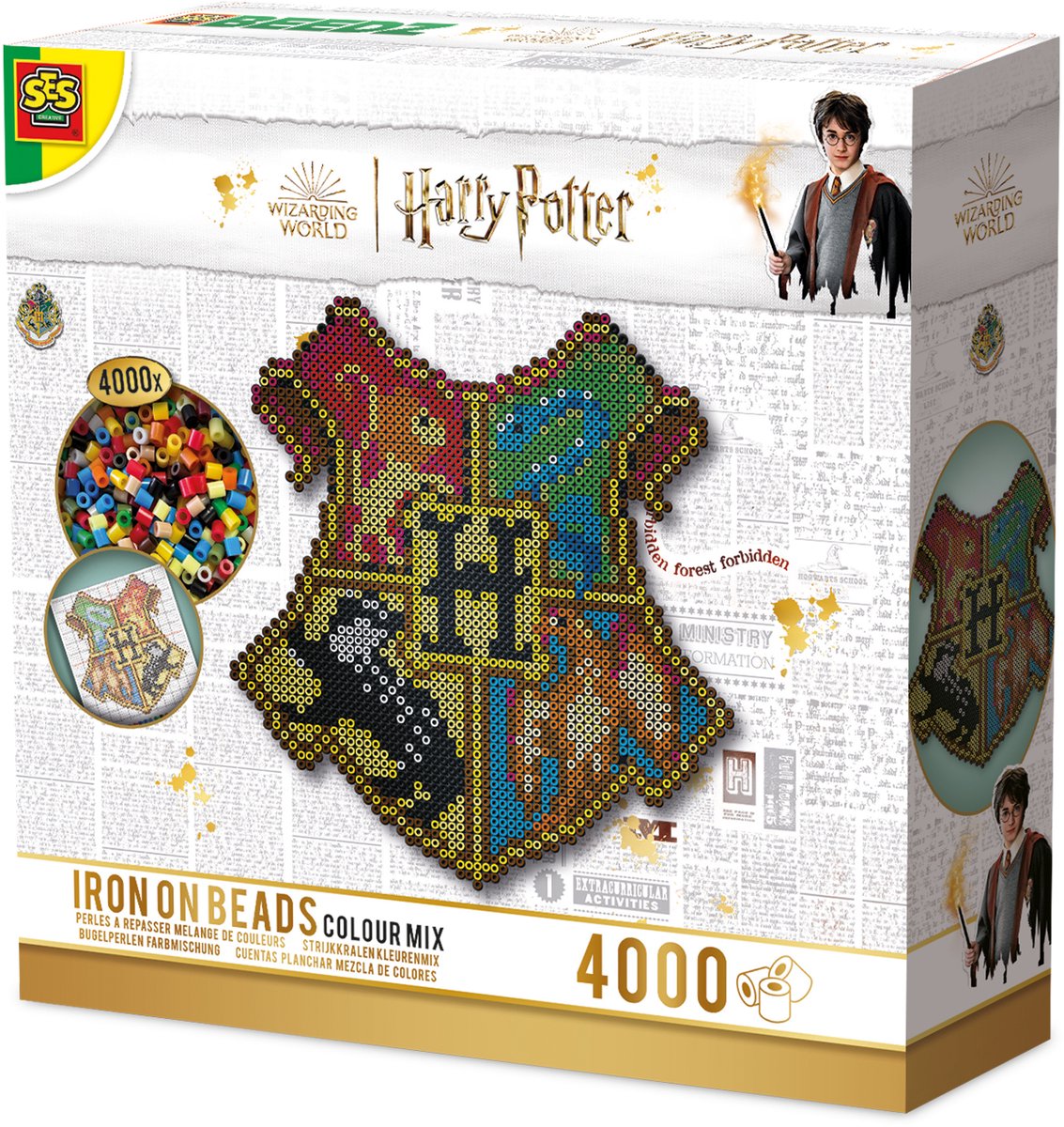 Ses creative - beedz - harry potter - bouclier de Poudlard - perles à repasser - notice 4000 pièces - à partir de 12 ans