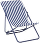 Lafuma maxi transat - chaise de plage - pliable - réglable - airlon - rayé indigo (bleu)