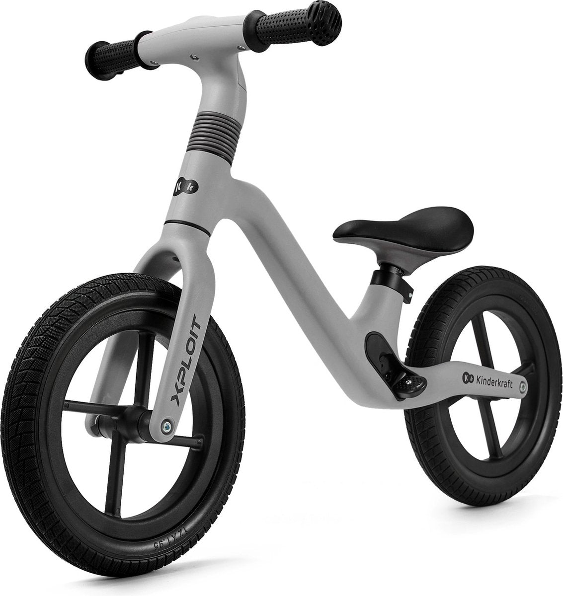 Draisienne Kinderkraft Xploit - pour enfants à partir de 80 cm - guidon et selle réglables, roues en PU et repose-pieds magnétiques - gris