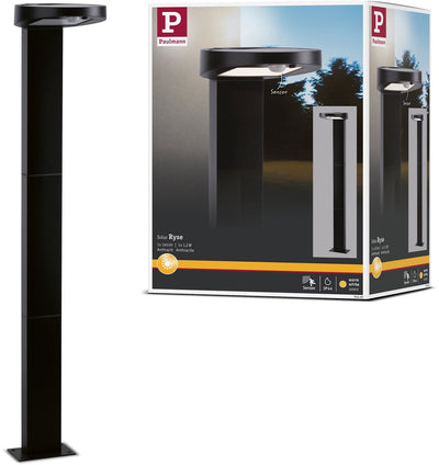 Paulmann lampe borne LED solaire ryse détecteur de mouvement ip44 3000k 30lm anthracite