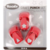 Creativ company poinçons, étoile, coeur, sapin de Noël, taille 16 mm, rouge, 1 set