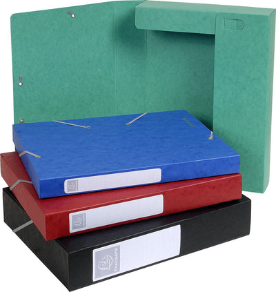 Exacompta 10x boîte d'archives cartobox dos 40mm - a4 (livrée à plat) - assorties - 14000h