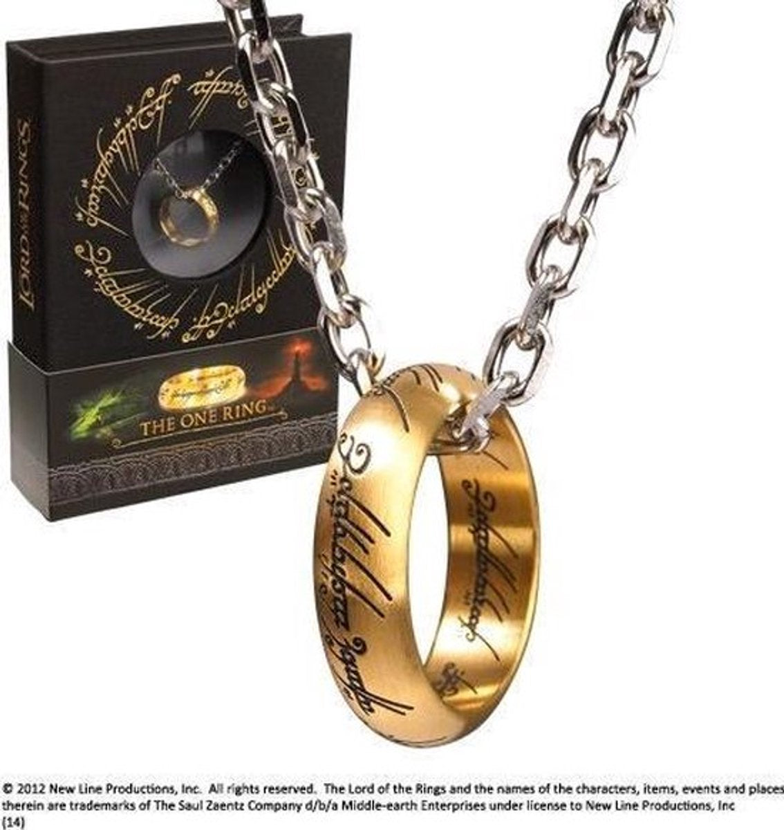 La noble collection seigneur des anneaux - la réplique d'un anneau - acier inoxydable sur chaîne